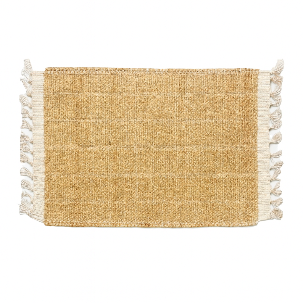 Two-Tone Rectangle Jute Placemats – Natural Elegance for Your Table (Set of 4)