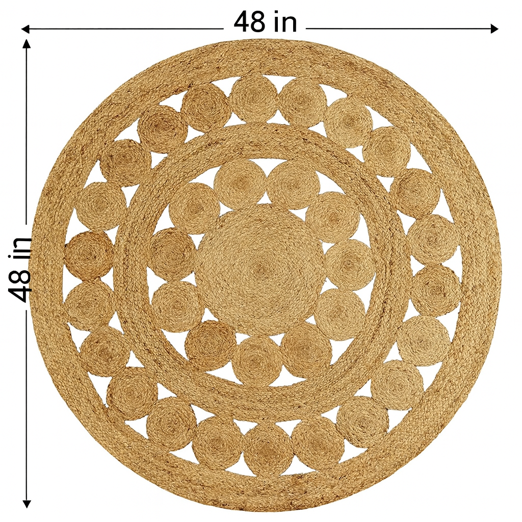 Handwoven Jute Area Rug – Natural Texture, Timeless Style