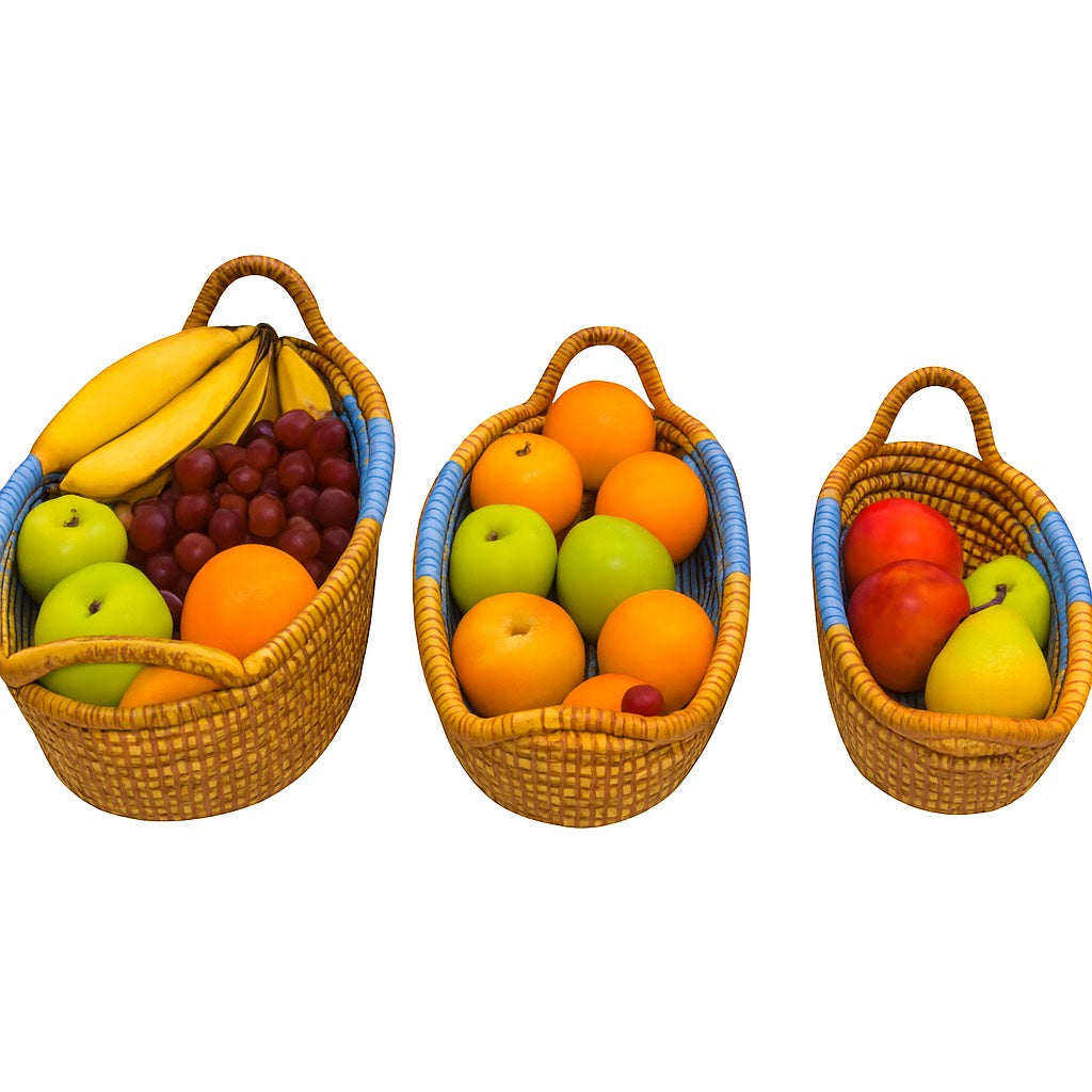 Handwoven Kane Grass Food Basket (Set Of 3)