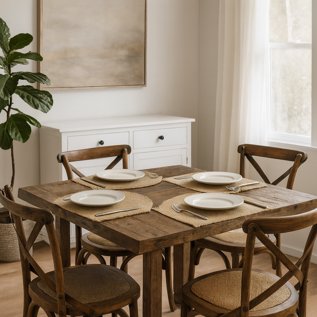 Handwoven Jute Placemats – Natural Dining Table Decor (Set of 4)