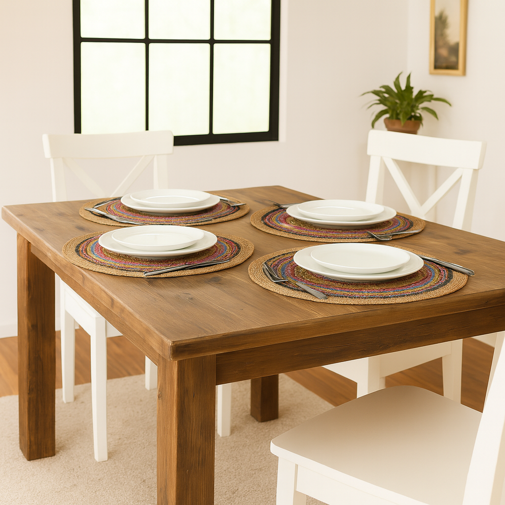Handwoven Kans Grass Placemats – Natural Dining Table Set (Set of 4)