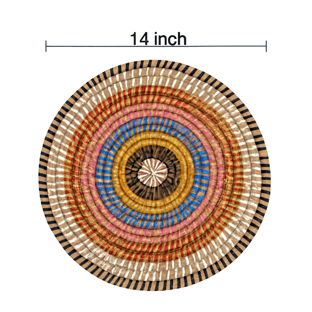 Handwoven Kans Grass Placemats – Natural Dining Table Set (Set of 4)