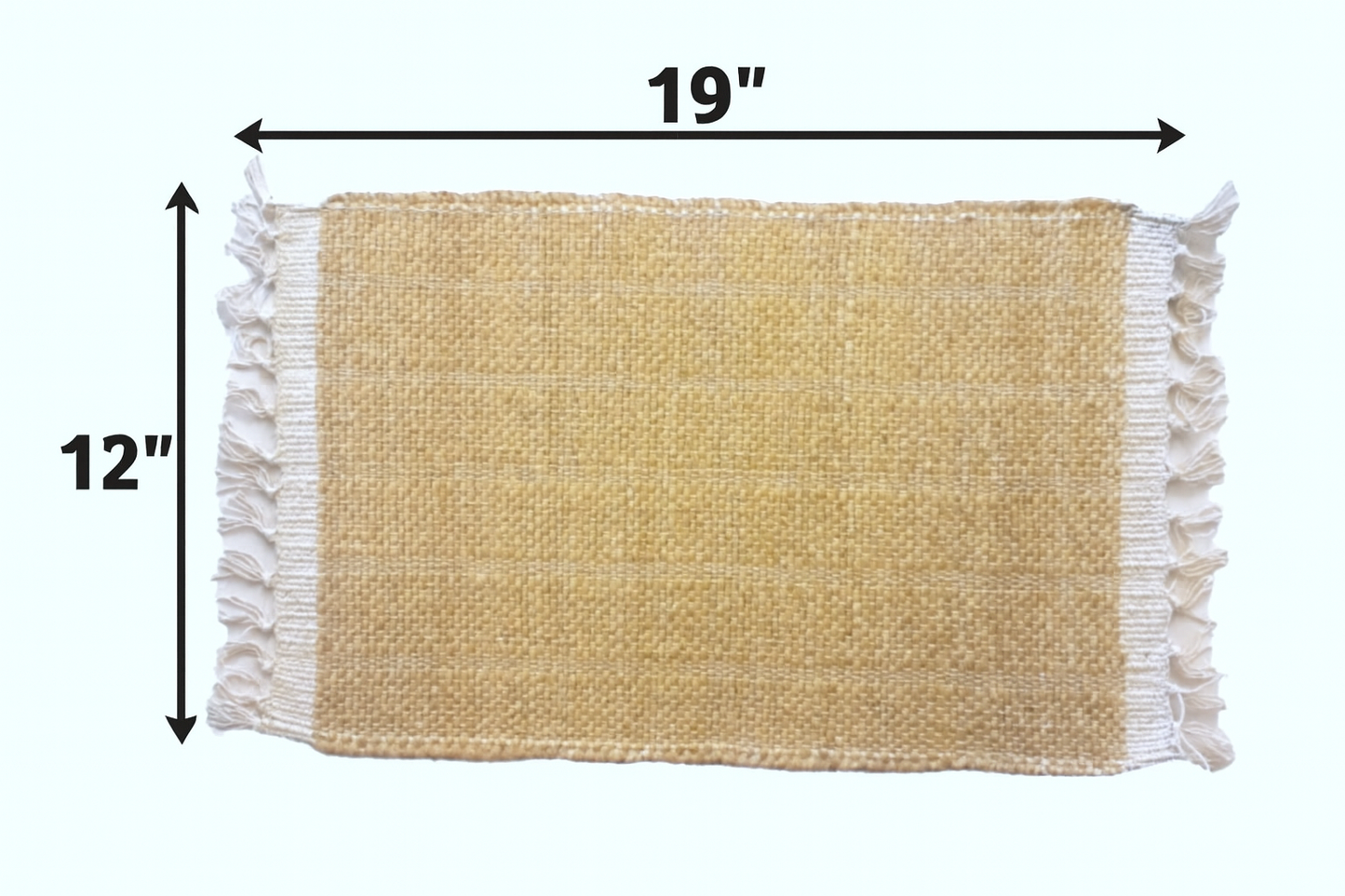 Two-Tone Rectangle Jute Placemats – Natural Elegance for Your Table (Set of 4)