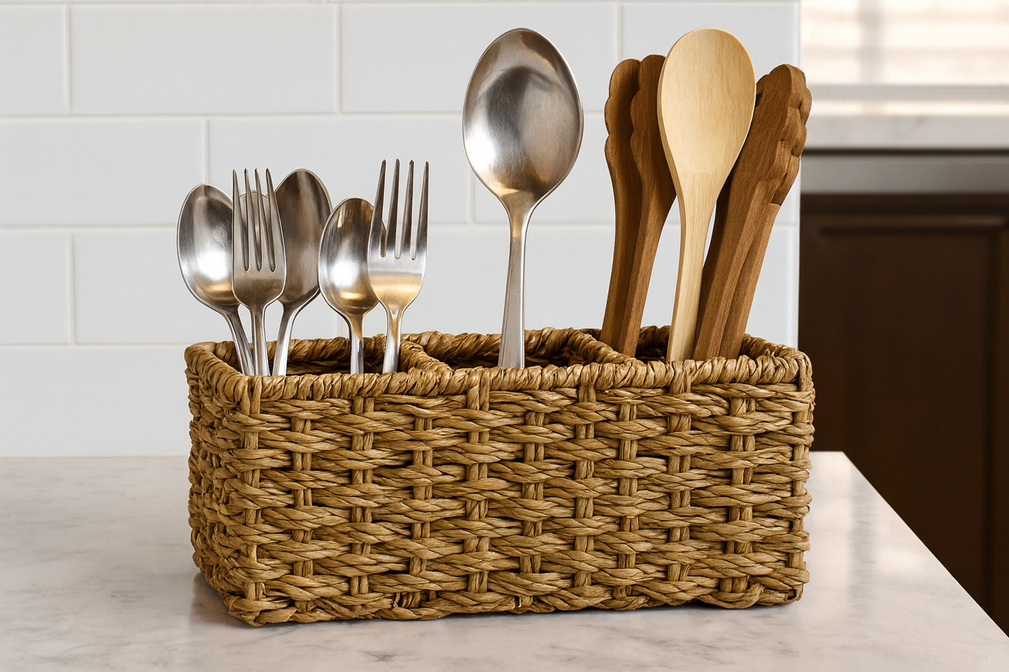 Handmade Sea-Grass Basket with Iron Frame – Rustic & Durable Storage Solution