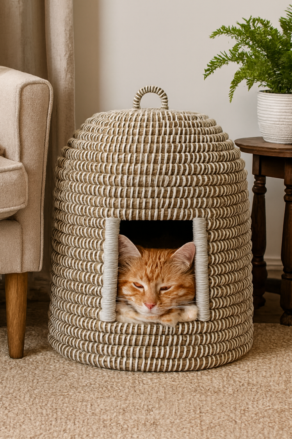 Eco-Friendly Kans Grass Cat House – 100% Natural