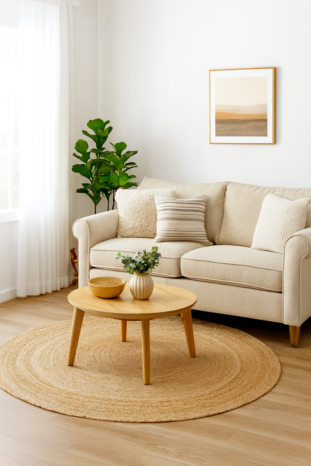 Handwoven Natural Jute Area Rug – Eco-Friendly & Durable Floor Accent